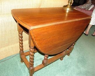 Antique Walnut barley twist drop leaf table