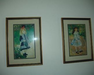 Pair framed prints