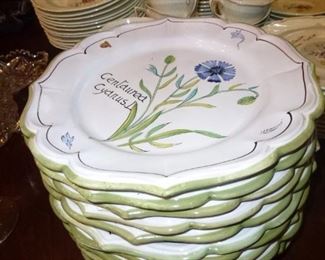 Set of Italian  floral plates