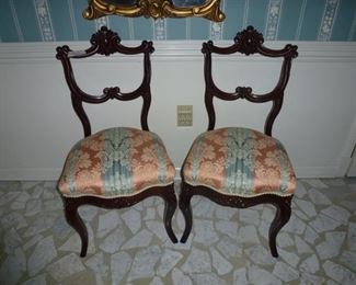 Pair of mahogany balloon back chairs