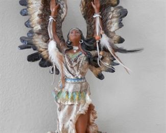 13" tall figurine...intricate Native American Indian girl with eagle wings.....$20.....Sale is open for business by appointment....just call (760) 445-8571...come and look asap!