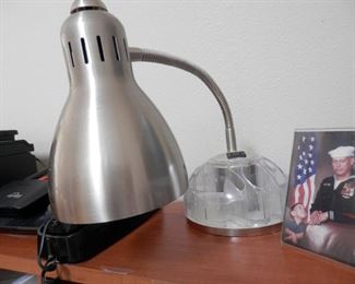 ***$10***Brushed Stainless Steel desk lamp / caddy. ***$10***...Call, make appointment, come over and purchase....(760) 445-8571