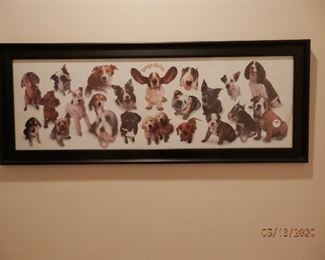 ****$42***NOW $30**** one of two doggie art.. 36"x12"  (760) 445-8571  Charlotte