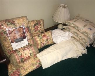 Croscill King Comforter, Pavilion set with matching decorative pillows