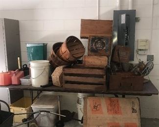 Vintage Wooden crates and baskets