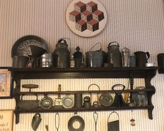 Primitive collectibles and Display rack/shelf
