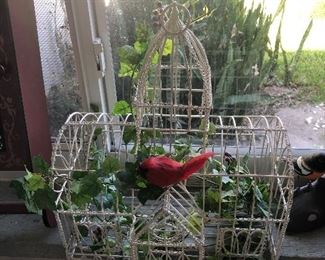 Decorative white birdcage