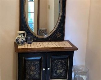 Ethan Allen Hitchcock Black Mirror + Cabinet