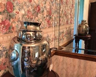 •SOLD•Silver plate snowman ice bucket