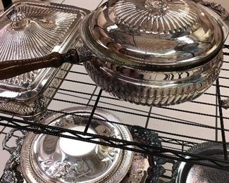 Misc Plated chaffing and serving pieces