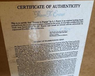 •SOLD•Detail pic of LJ Pearce “Prepare to Engage” etching