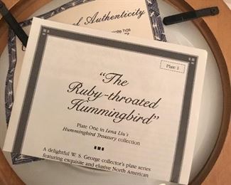 Detail pic, Lina Liu Collector Plate
“The Ruby-throated Hummingbird”