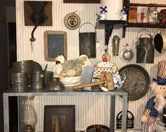 Primitives Crocks Enamelware etc