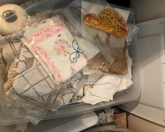 Crochet, embroidery, linens.