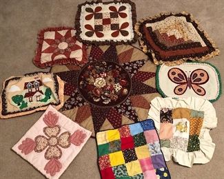 Quilted and embroidered pillow covers