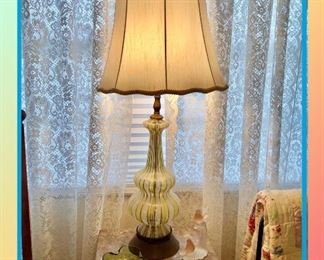 Gorgeous Murano Latticino glass Lamp by Dino Martens 1950’s