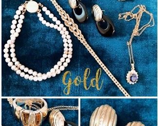 Gold Jewelry, Diamonds, and Pearls
Semi-precious stones