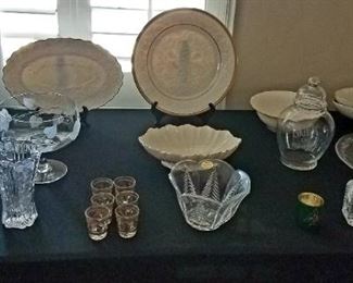 Lenox serving pieces, Lenox bowls, Lenox platter, Lenox cake plate.