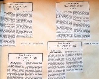 Scrap book starting in 1964 for the Los Angeles Transportation Club.  The book is bound in wood and leather.  