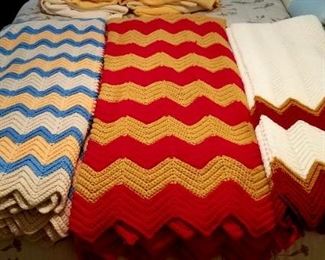 USC and UCLA knitted FANtastic blankets.  Really, I love these.