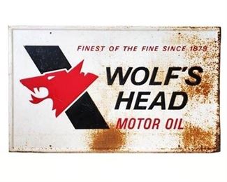 Lot 003
Large Vintage Wolf's Head Motor Oil Sign