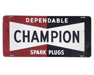 Lot 015
Vintage Champion Spark Plugs Sign