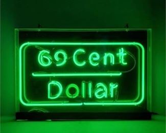 Lot 074
Vintage 69 Cent/Dollar Neon Sign
