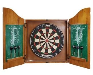 Lot 180
Solid Wood Dartboard Cabinet & w/ "Bandit XL" Board