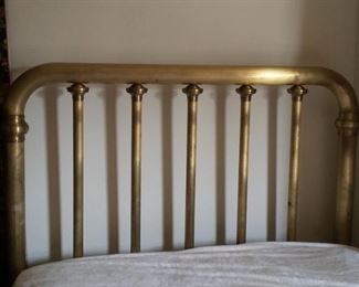 Vintage double Brass Bed Frame with Mattress & Box Springs