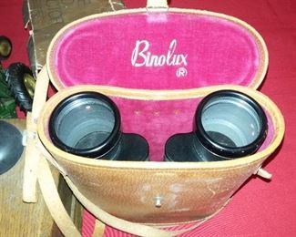 Binolux Binoculars with case (compass inset in lid)