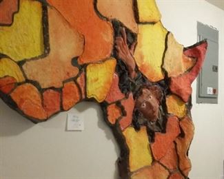 Dynamic paper mache Wall Art "Africa"