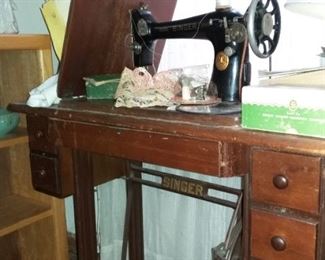 Singer Treadle Sewing Machine & Cabinet