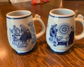 Porsgrund coffee cups and plates. 