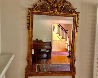 $395 Ornate, wood mirror.  25" W x 44" H. 