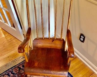 $60  Antique rocking chair.  21" W, 17" D, 38" H.