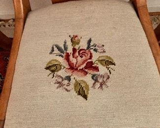 Detail: needlepoint seat (first of three).