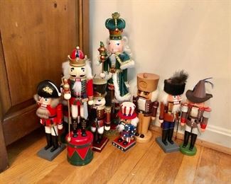 $20 each Christmas nutcrackers (10).  Range from 19" H to 7" H.   