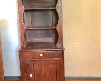 $250 Vintage hutch with large drawer and cabinet below.  27" W, 20.5" D, 71.5" H. 