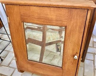 $95 Vintage medicine cabinet with mirror.  22.5" W, 7" D, 28.5" H. 