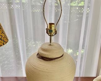 $75 Pottery lamp.  12" diam, 26" H. 