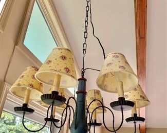 $150 Vintage chandelier.  Approx 27" diam, 22" H. 