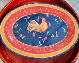$20 Rooster platter.  16" W x 12" H. 