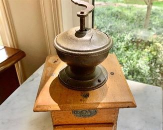 $45 Vintage coffee grinder.  5.5" W, 5.5" D, 10" H. 