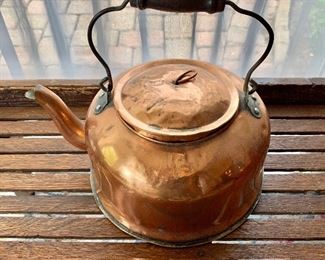 $60 Copper kettle.  10" diam, 11" H. 