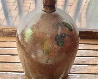 $195  Vintage stoneware chicken waterer.  7" diam, 10" H. 