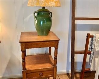 $120 Vintage pine night stand CROCK LAMP SOLD 