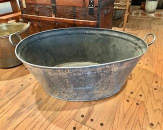 $40 Vintage bucket.  29" W, 22" D, 10.5" H. 