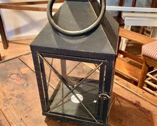 $30 Metal lantern.  7.5" W, 7.5" D, 19" H. 