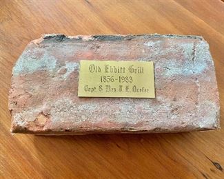 $50 Vintage Old Ebbitt Grill brick.  Approx 8" x 4" x 2.5".