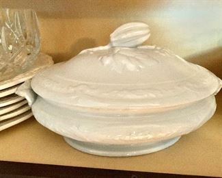 $30 Vintage oval white covered casserole dish.  12.5" W, 7.5" D, 6" H. 